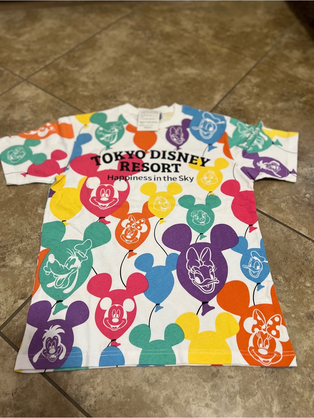 Disney White Multicolor Tokyo Disney Resort Balloon Character Tee
